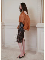Puff Sleeve Chiffon Blouse