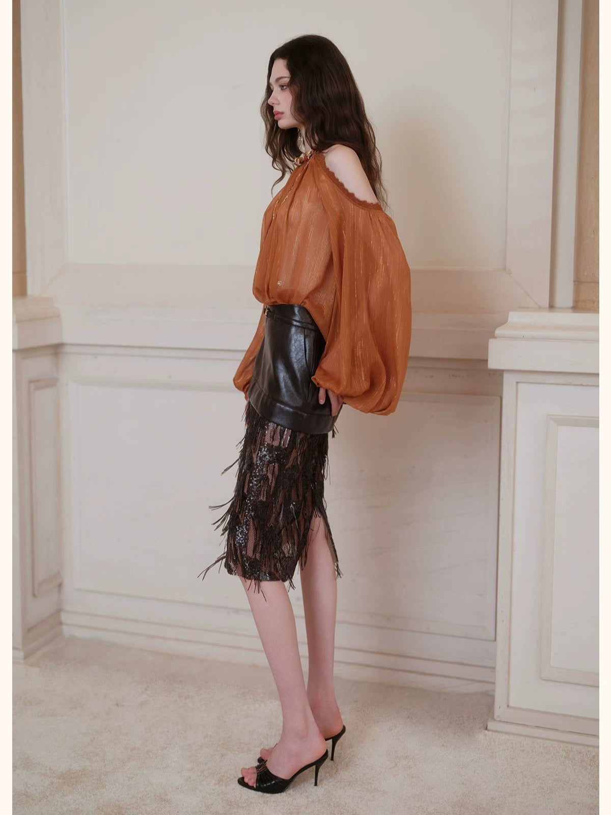 Puff Sleeve Chiffon Blouse