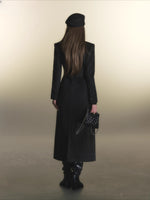 Waist-Tie Double-Breasted Wool Coat