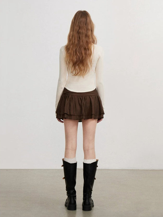 Pleated A Line Skirt