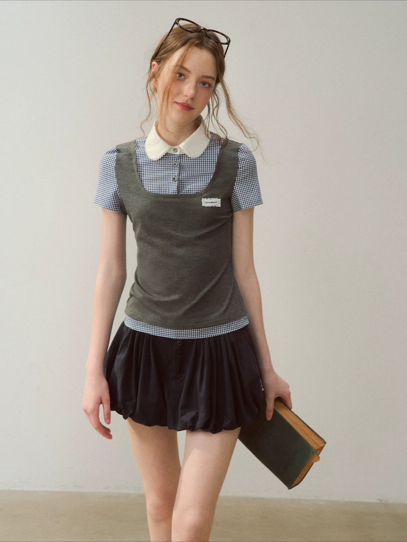 Faux Two-Piece Peter Pan Tee