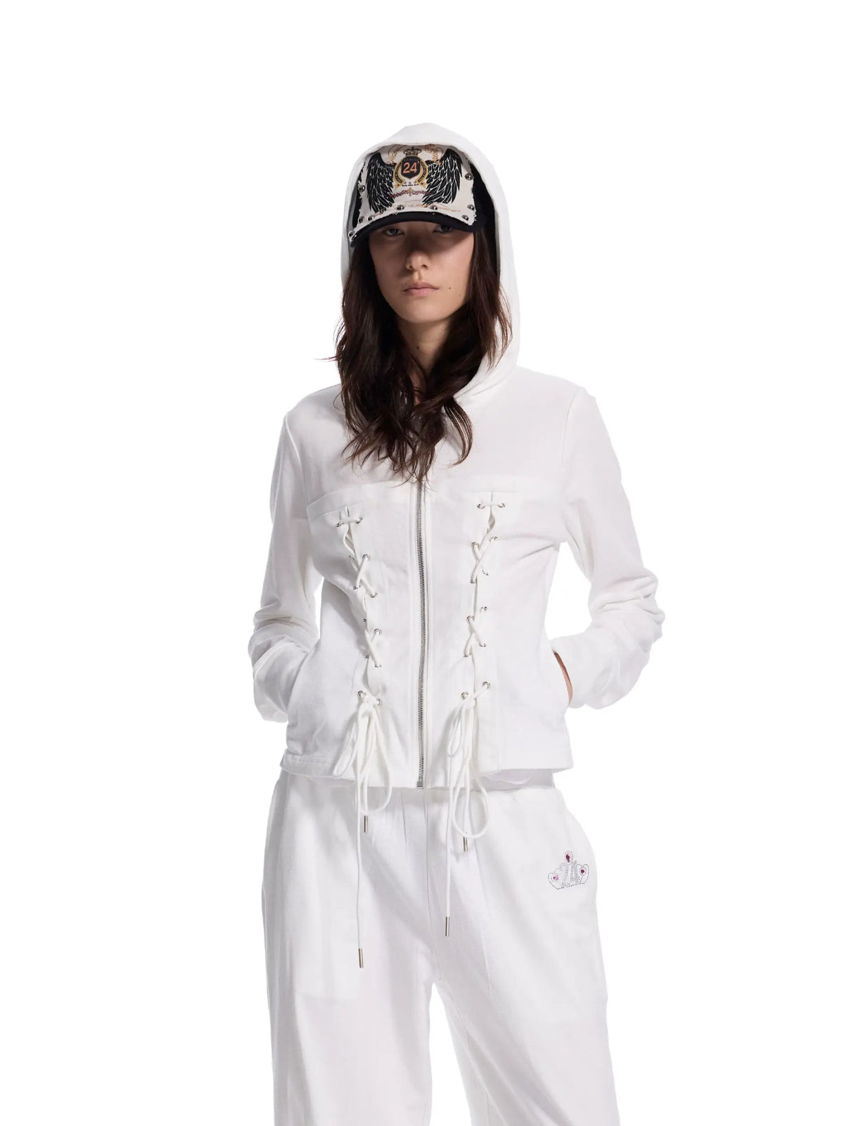 Adjustable Strap Hoodie Pants Set