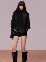 Oversized Cowl Neck Cape Sweater