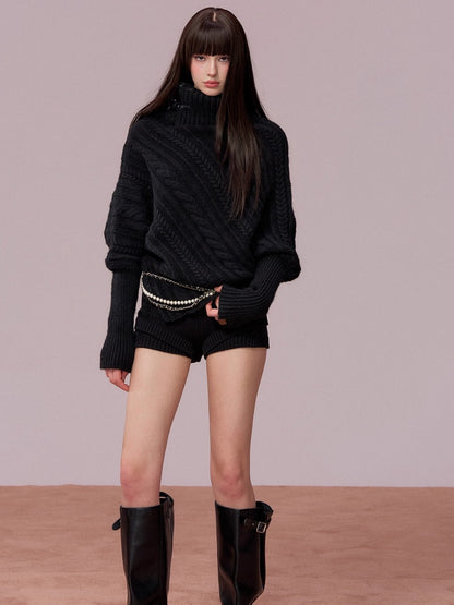 Oversized Cowl Neck Cape Sweater