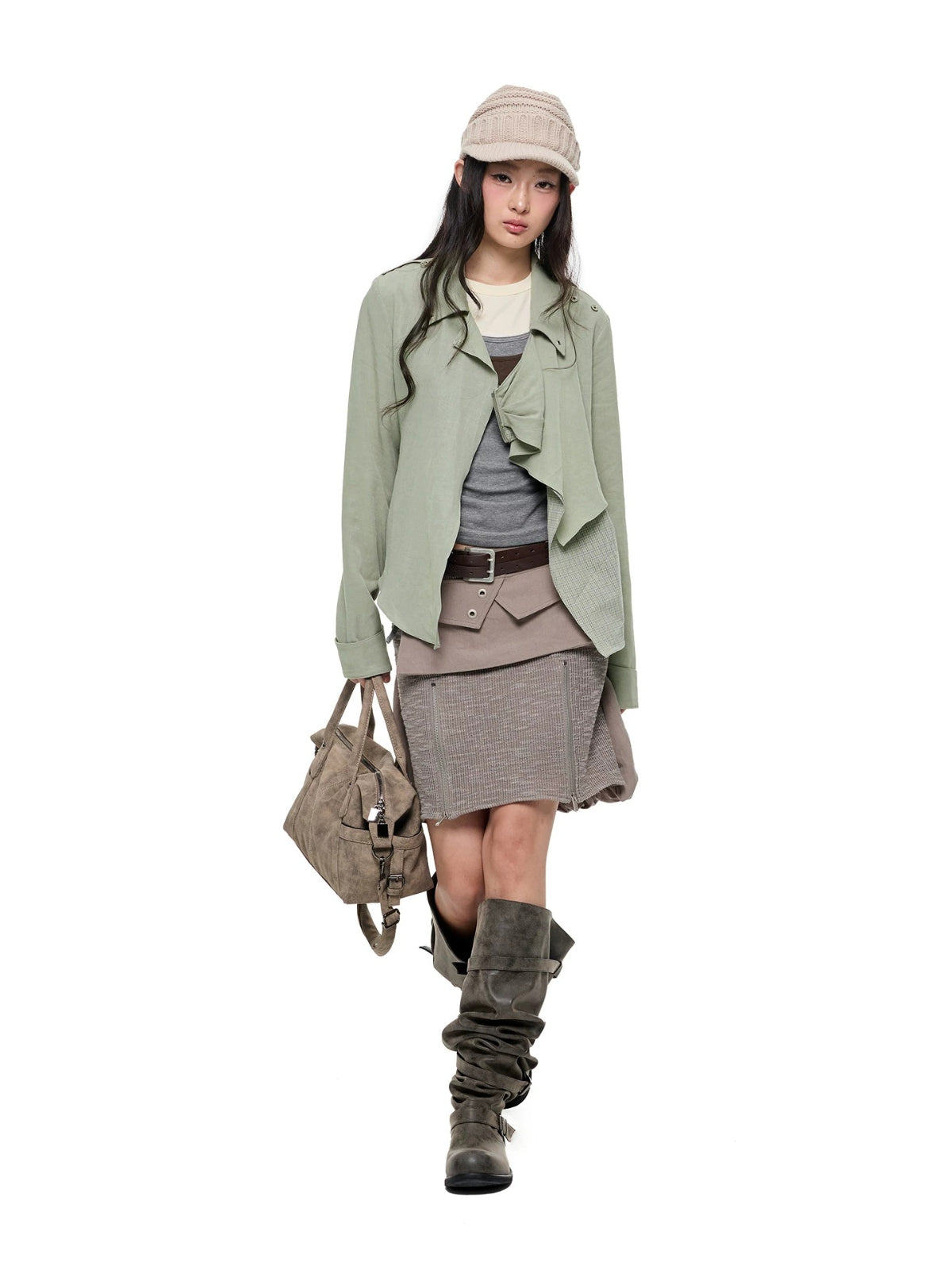 Korean Asymmetric Collar Shirt