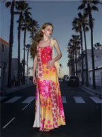 Summer Print Slit Maxi Dress