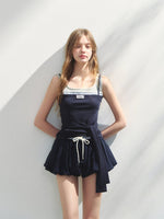 Color-Blocked Lyocell Bubble Skirt