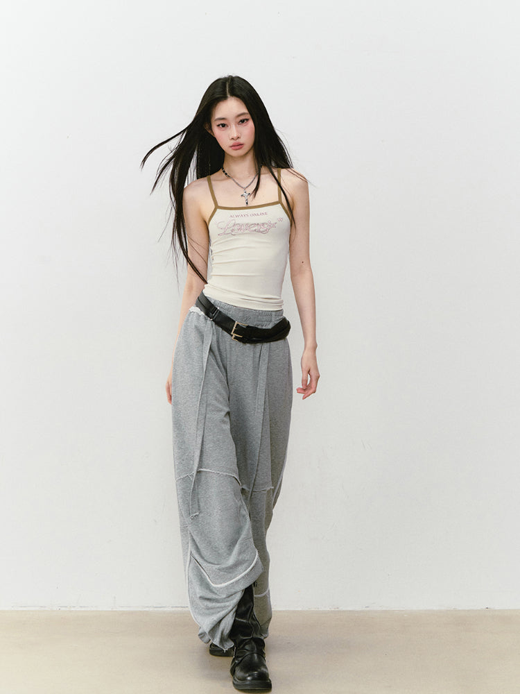 Color-Block Letter Print Camisole