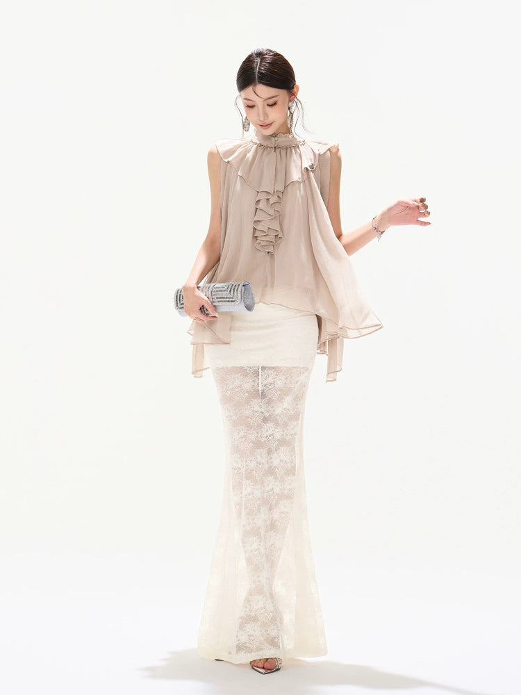 Lace Mermaid Midi Skirt