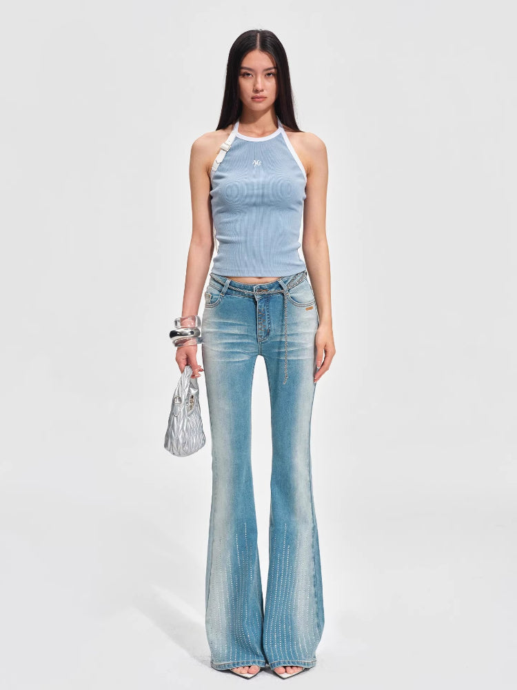 Mid-Rise Stretch Flared Jeans