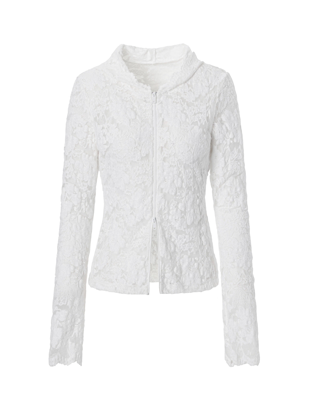 Jacquard Lace Hooded Top