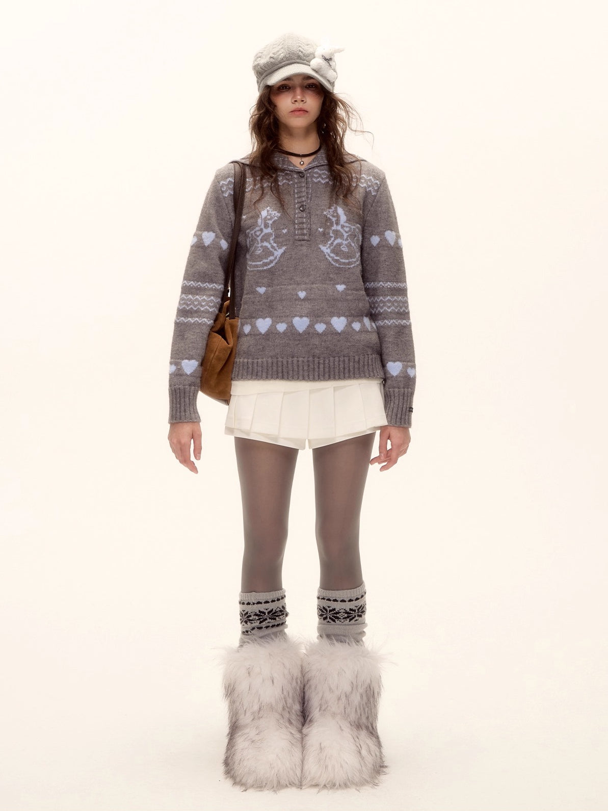 Belted Mohair Pleated Skort