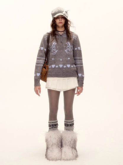 Belted Mohair Pleated Skort