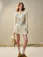 Mohair and Satin Cardigan & Skirt Set