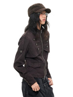 Vintage Suede Stand Collar Jacket