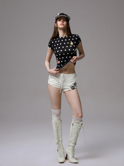 Cats &amp; Dogs Love Polka Dot Print T-Shirt