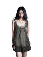 Layered Mesh Slip Dress
