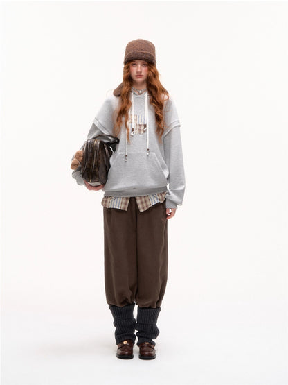 Apple Patch Two-Piece Layered Hoodie