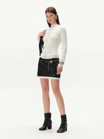 Ballet Cutout Ribbed Knit Top