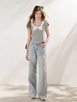 Polka Bow U-Neck Tee