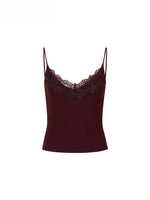 Lace Trim Cropped Cami Top