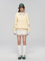 Yellow & Navy Collegiate Butterfly Sweatshirt & Skirt Set