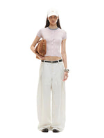 Contrast Collar Knit Tee