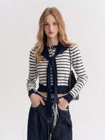 Striped Knit Cape Set