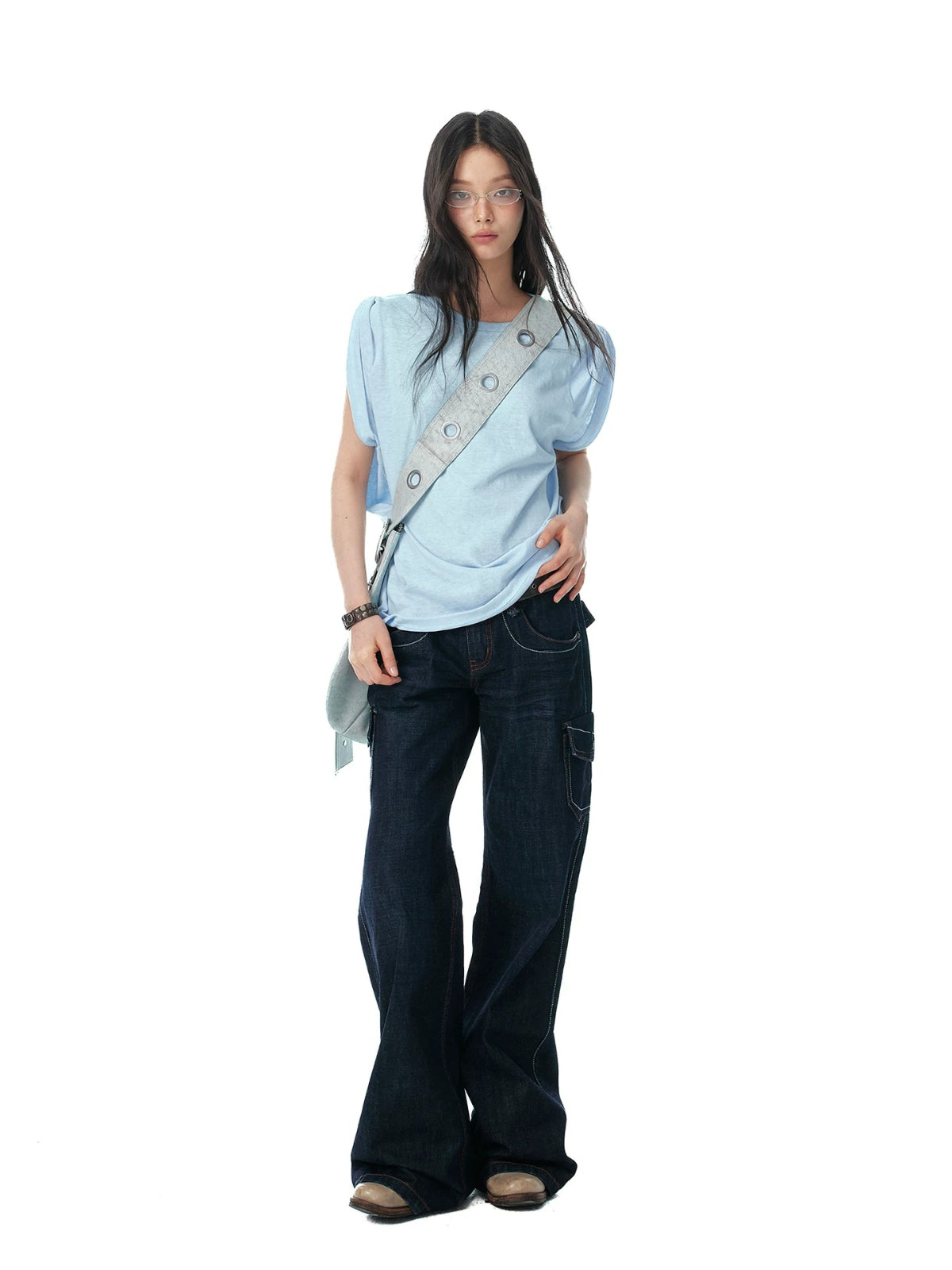 Textured Cotton Sleeveless T-Shirt