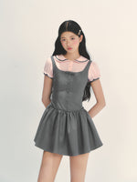 Spliced Fake Two  Piece Preppy Dress
