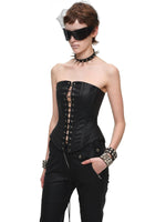 Washed Leather Corset Top