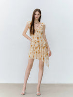Floral Ruffle Waist Dress