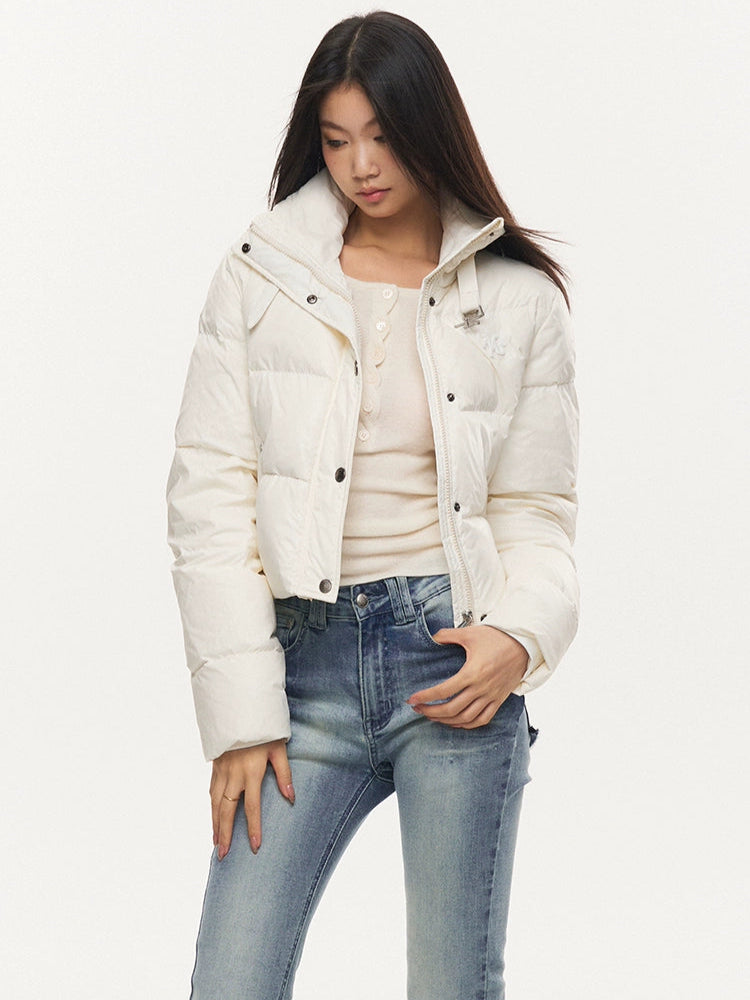 Black &amp; White Pearl Down Short Jacket