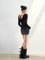 Draped Mesh Rose Tee