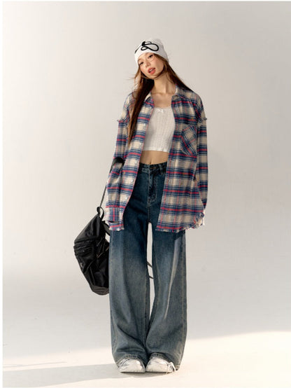 Black &amp; Blue Vintage Plaid Shirt