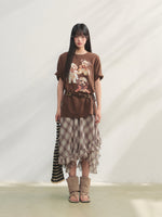 Irregular Ruffle  Top & Midi Skirt Set