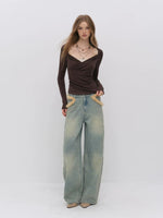 Draped Lace Tencel Top