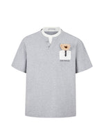Pocket Doll Fake Two-piece Cotton T-shirt
