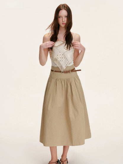 High Waist A Line Skirt