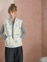 Floral Sherpa Fleece Vest