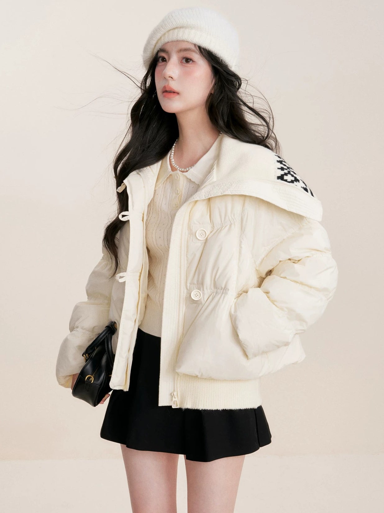 Jacquard Collar Down Jacket