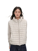 Quilted Down Knit Patchwork Jacket