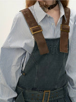 Vintage Denim Pinafore Mini Dress