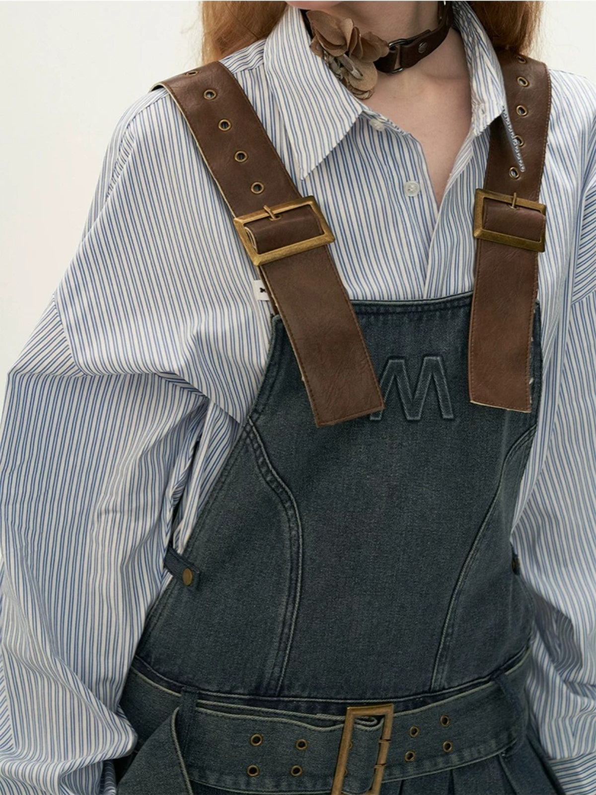 Vintage Denim Pinafore Mini Dress