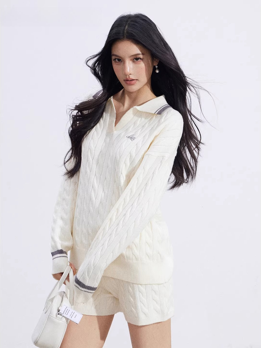 Colorblock Knit Polo &amp; Shorts Set