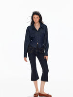 Low Waist Button Flare Pants