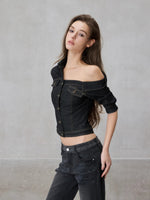 Asymmetrical Denim Shirt