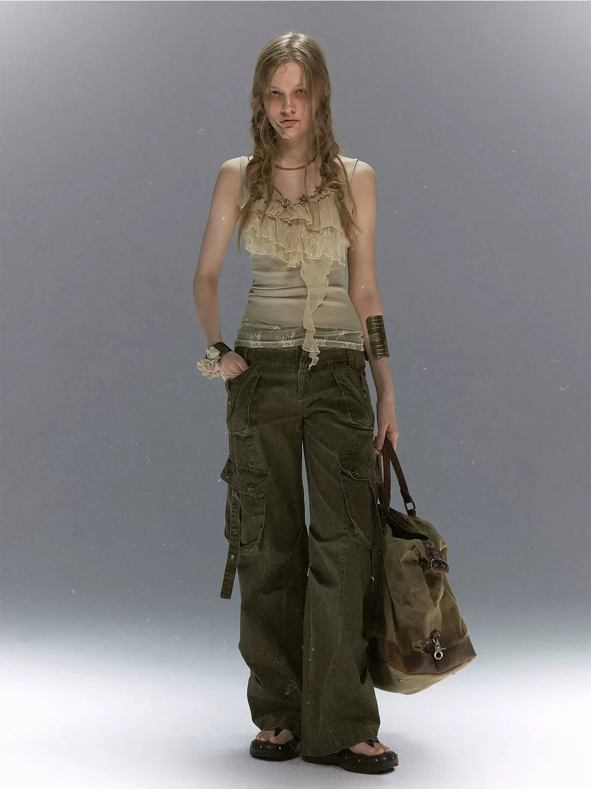 Vintage Military Cargo Straight Pants