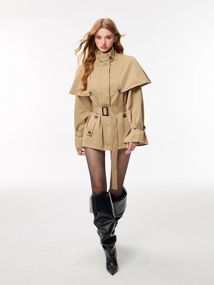 Classic Detachable Cape Trench Coat