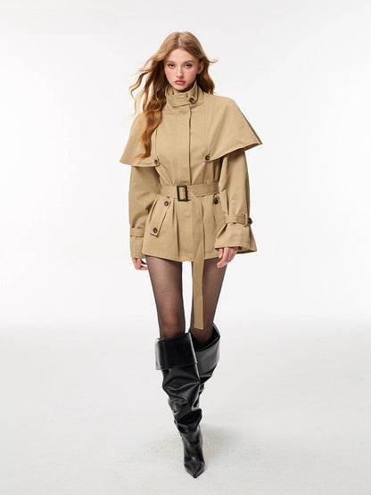 Classic Detachable Cape Trench Coat